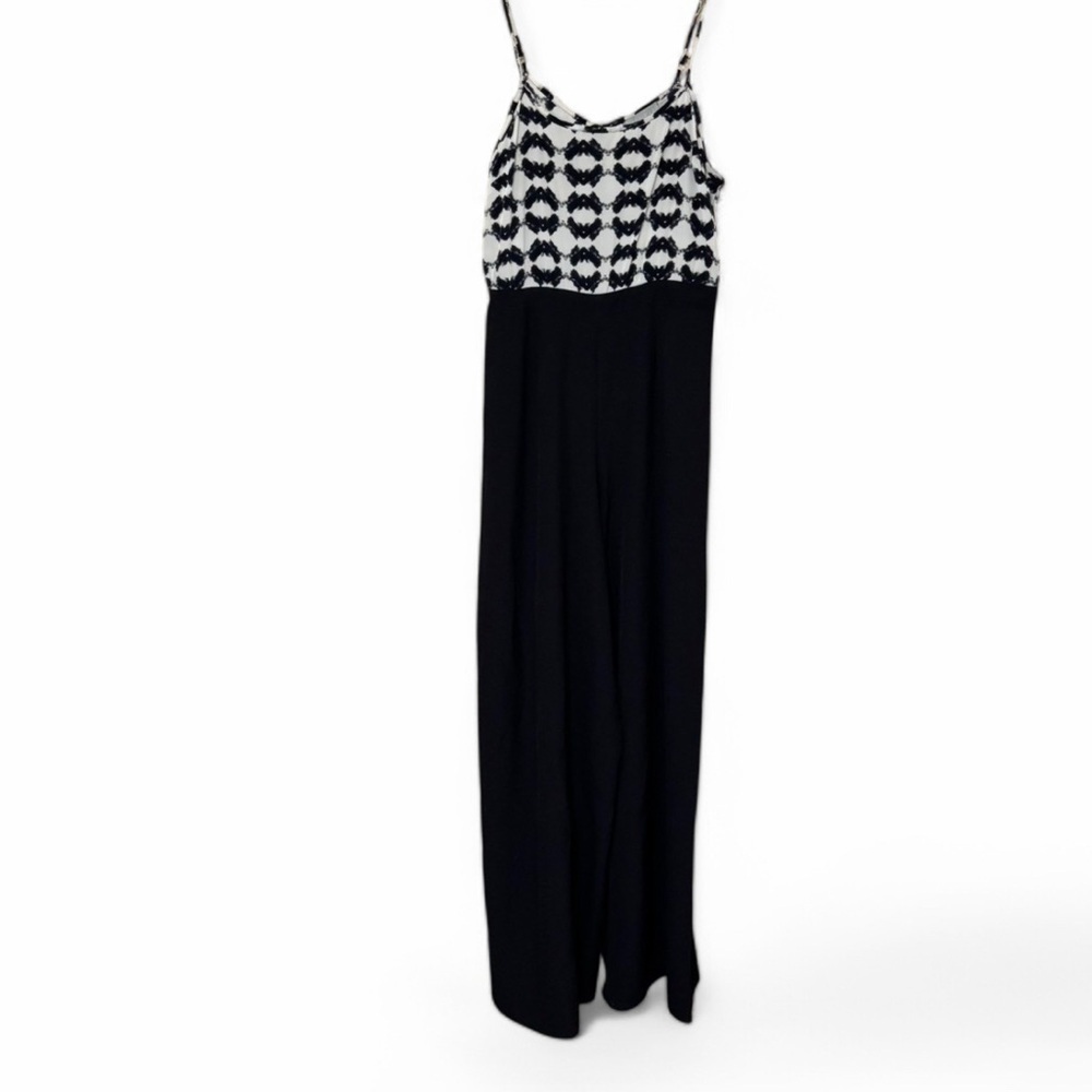 Large Asher By Fabrik Black & White Jumpsuit Romper Women’s Wide Leg